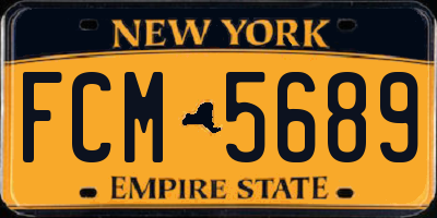 NY license plate FCM5689