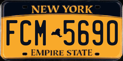NY license plate FCM5690