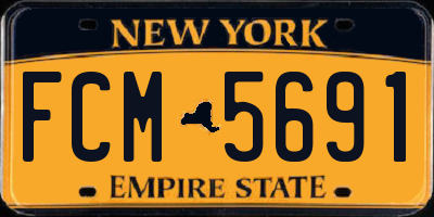 NY license plate FCM5691