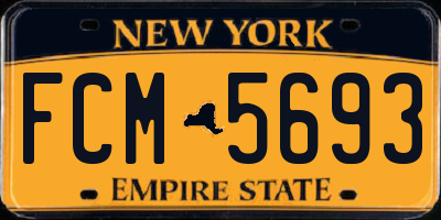 NY license plate FCM5693