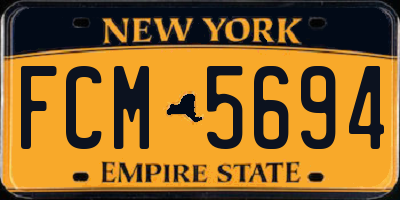 NY license plate FCM5694