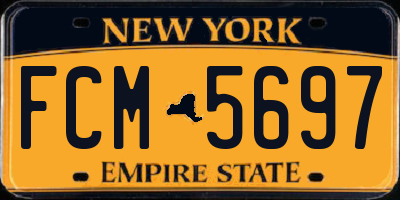 NY license plate FCM5697