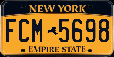 NY license plate FCM5698