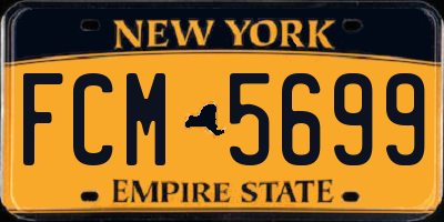 NY license plate FCM5699