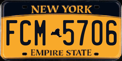 NY license plate FCM5706