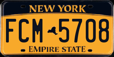 NY license plate FCM5708