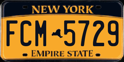 NY license plate FCM5729