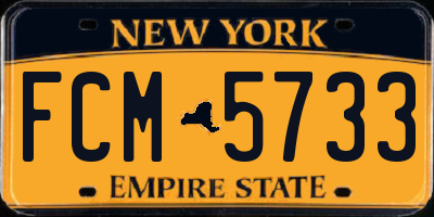 NY license plate FCM5733
