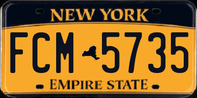 NY license plate FCM5735