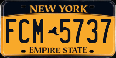 NY license plate FCM5737