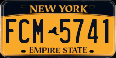 NY license plate FCM5741
