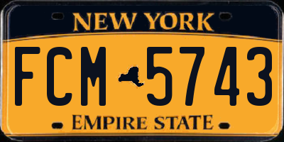 NY license plate FCM5743