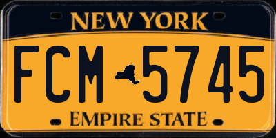 NY license plate FCM5745