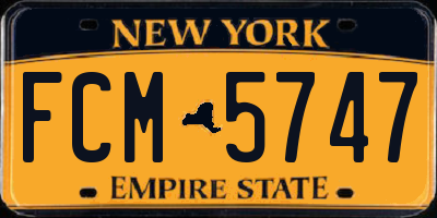 NY license plate FCM5747