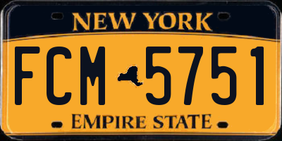 NY license plate FCM5751