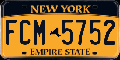 NY license plate FCM5752