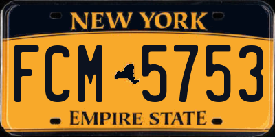 NY license plate FCM5753