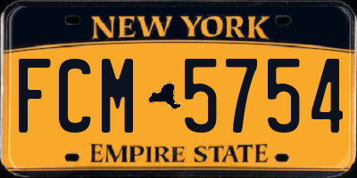 NY license plate FCM5754
