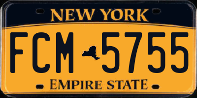 NY license plate FCM5755