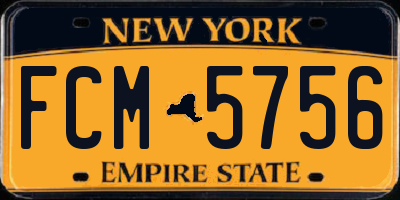 NY license plate FCM5756