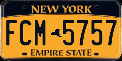 NY license plate FCM5757