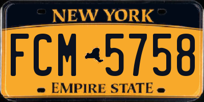 NY license plate FCM5758