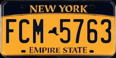 NY license plate FCM5763