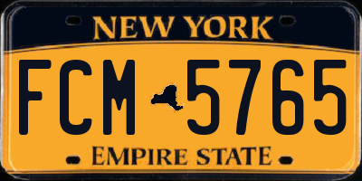 NY license plate FCM5765