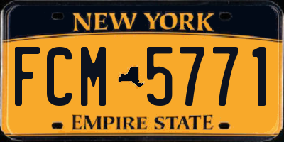 NY license plate FCM5771