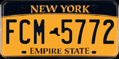 NY license plate FCM5772