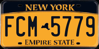 NY license plate FCM5779