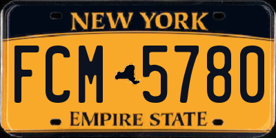 NY license plate FCM5780