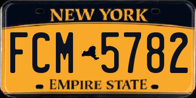 NY license plate FCM5782