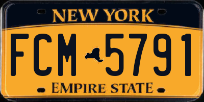 NY license plate FCM5791