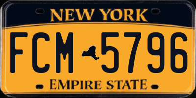 NY license plate FCM5796
