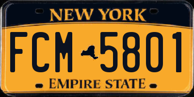 NY license plate FCM5801