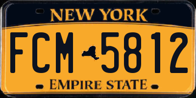 NY license plate FCM5812