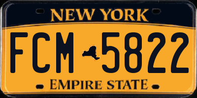 NY license plate FCM5822