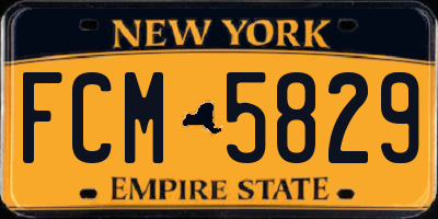 NY license plate FCM5829