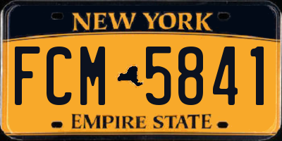 NY license plate FCM5841