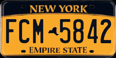 NY license plate FCM5842