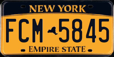 NY license plate FCM5845
