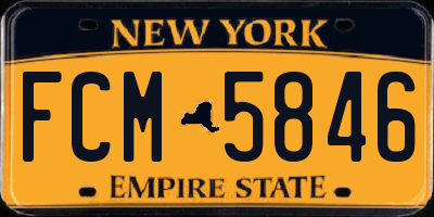 NY license plate FCM5846