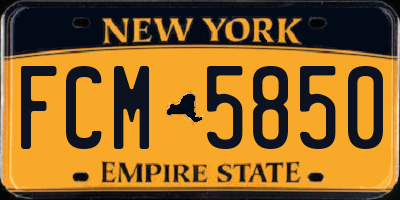 NY license plate FCM5850