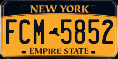 NY license plate FCM5852