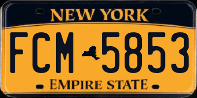 NY license plate FCM5853