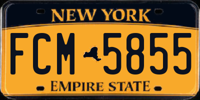 NY license plate FCM5855
