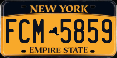 NY license plate FCM5859