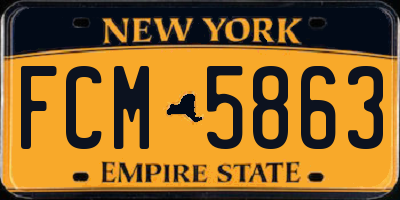 NY license plate FCM5863