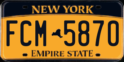 NY license plate FCM5870
